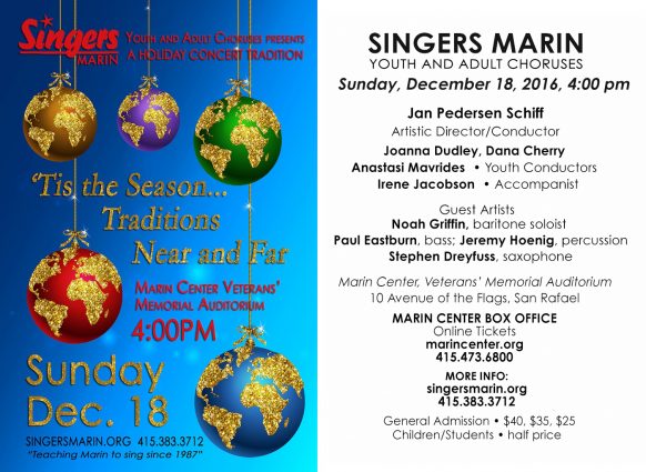 Gallery 1 - Singers Marin Annual Holiday Concert: 'Tis the Season...Traditions Near and Far