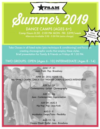 Gallery 1 - PAAM Summer Dance Camp Flyer 2019