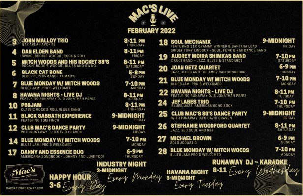 Gallery 1 - Mac's Monthly Music Calendar – February 2022