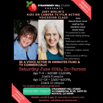 Judy Berlin's "Kids on Camera" TV/Film Acting Voiceover Class