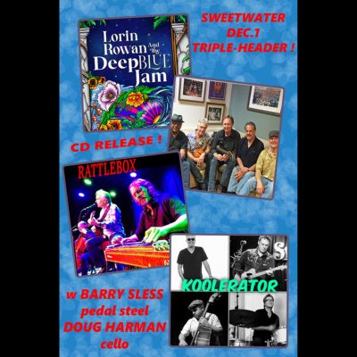 Lorin Rowan and the Deep Blue Jam CD Release Party – with Koolerator and Rattlebox