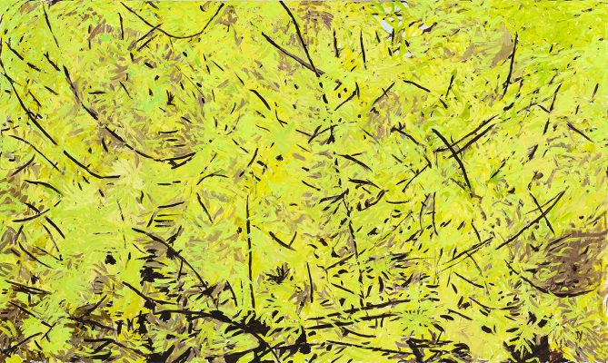 Gallery 1 - Under the Forsythia by June Yokell, oil on canvas, 36