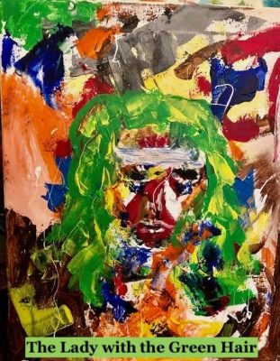 Gallery 1 - Lady with the Green Hair by Vincent L. Pebbles, painting 16” x 20”