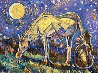Gallery 1 - Grazing by Moonlight, 2023, oil on canvas, 18